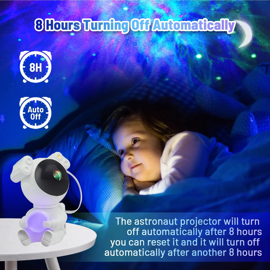 Astronaut Galaxy Projector, 2 in 1 Night Light for Bedroom with Moon Lamp, Star Projector Galaxy Light for Kids Christmas