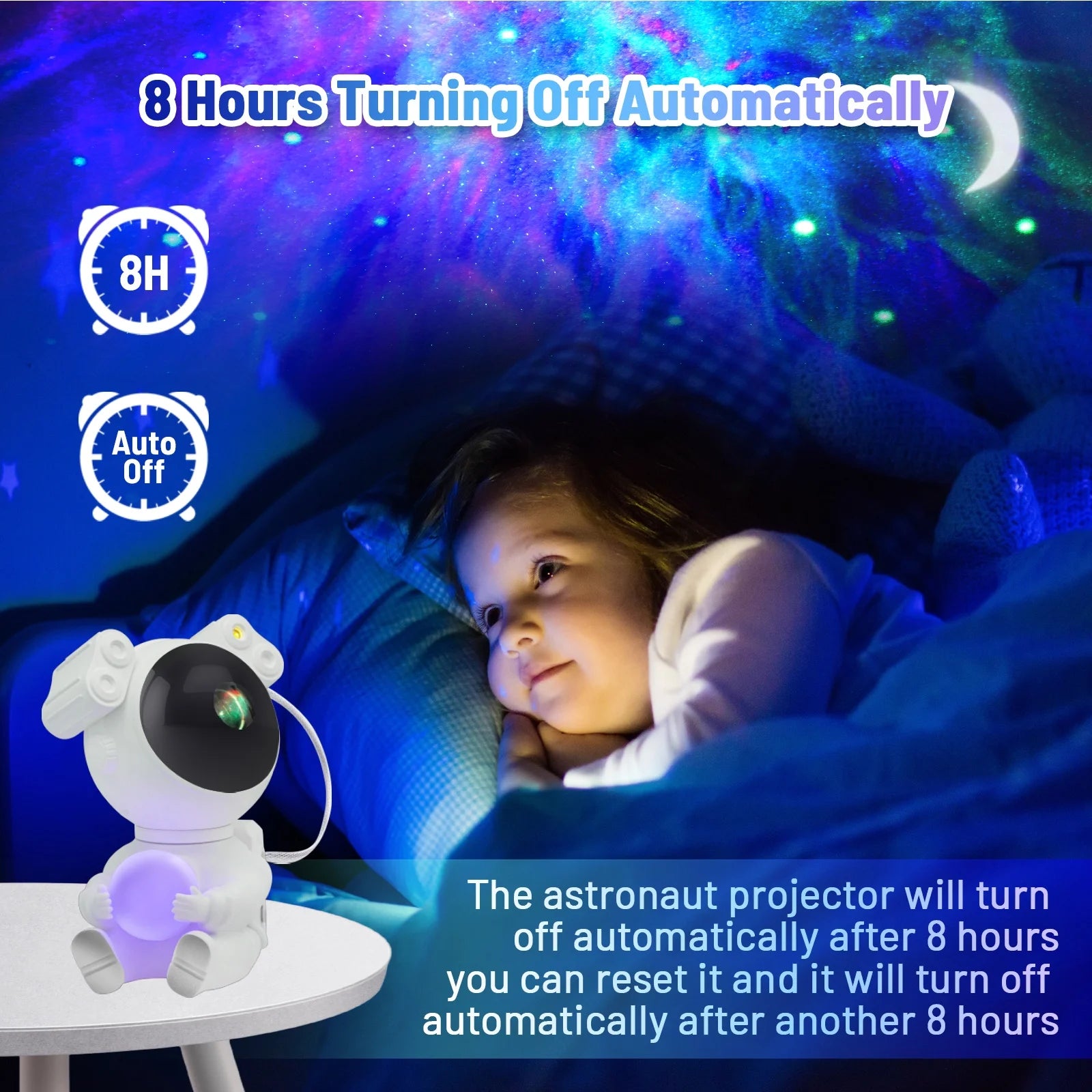 Astronaut Galaxy Projector, 2 in 1 Night Light for Bedroom with Moon Lamp, Star Projector Galaxy Light for Kids Christmas